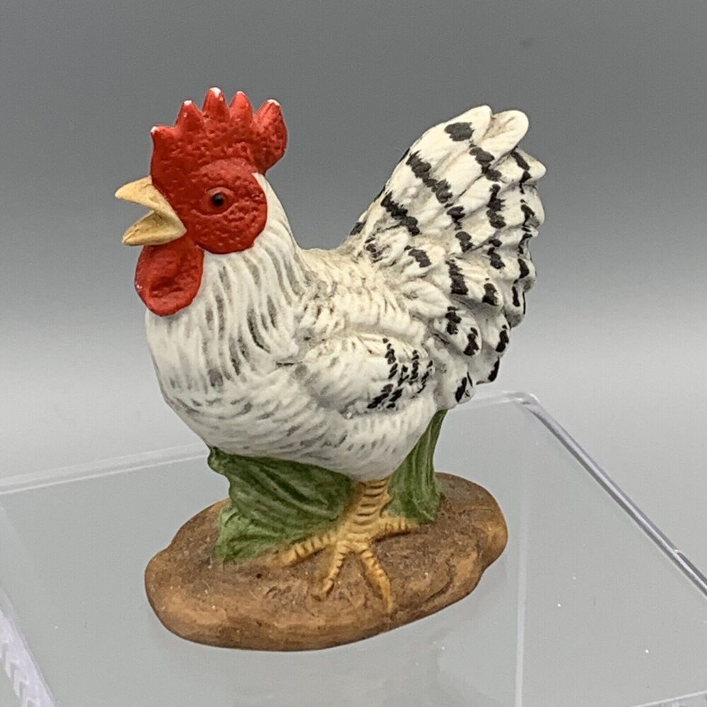 Lefton Ceramic Rooster Figurine 1984 Farmcore 04276 Kitschy Original Sticker
